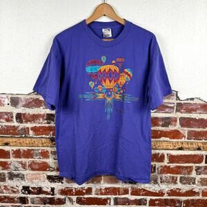 Vintage Hot Air Balloon Shirt Size XL Purple Single Stitch Aztec Albuquerque NM